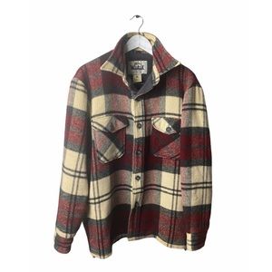 WOOLRICH Vtg Plaid Cream Jacket sz Large